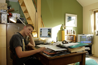  Inside, with computer